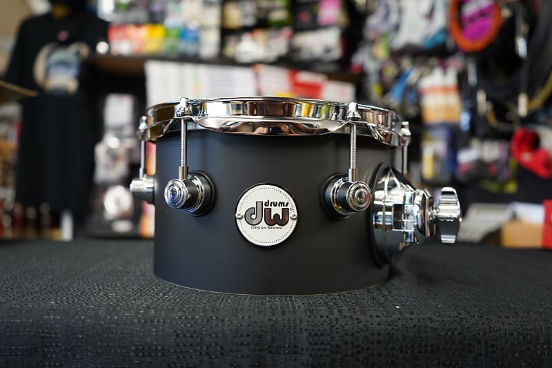 DW Design Series 8" Pure Maple Shell Tom - Black Satin Finish | 5x8" image 1