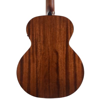 Sawtooth Mahogany Series Left-Handed Solid Mahogany Top Acoustic-Electric Mini Jumbo Guitar with Hard Case and Pick Sampler image 6