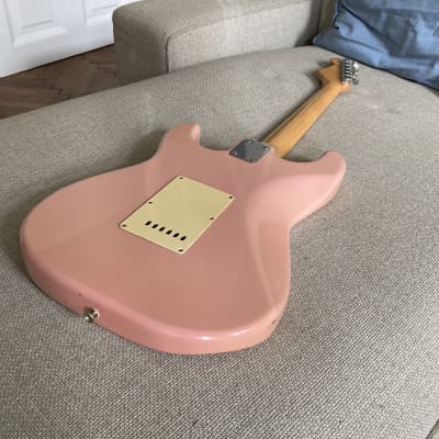 Maya Stratocaster (no Fender) lawsuit era Electric Guitar 1970s Shell Pink image 5