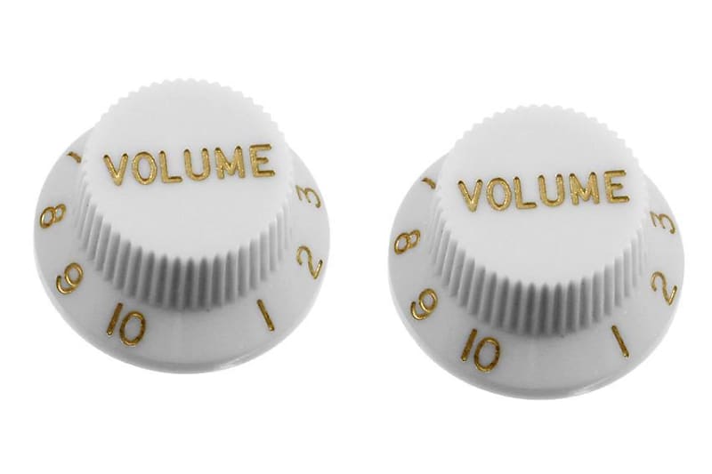 White Volume Knobs For Stratocaster Set of 2 Plastic image 1