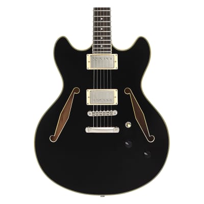 D'Angelico Excel DC Tour Electric Guitar - Solid Black image 5