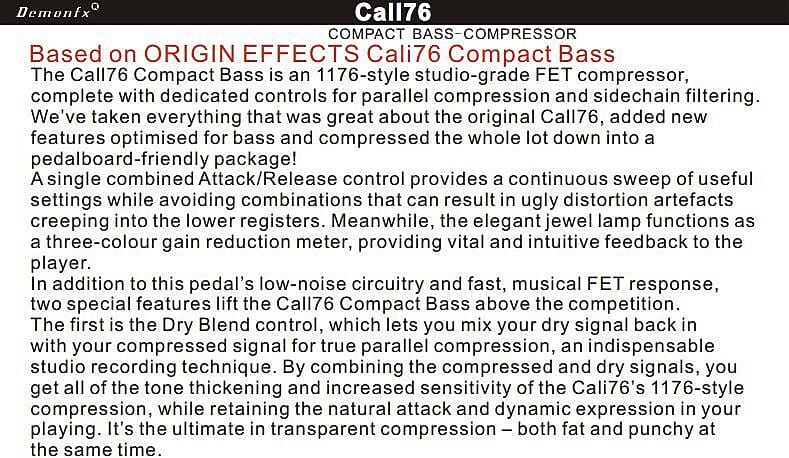 Amazon.com: Demonfx CALL76 Compact FET Bass Compressor Fast