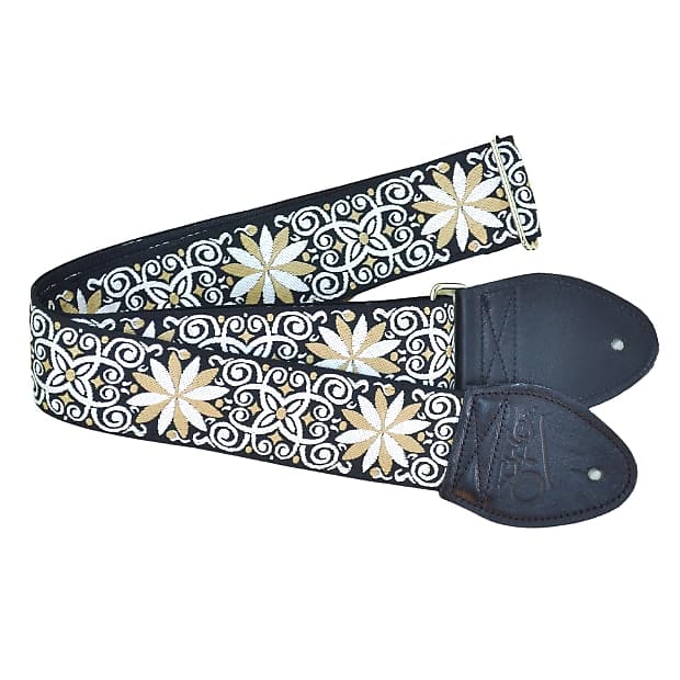 Levy's 2 Hootenanny Guitar Strap, Yellow Flower