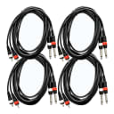 SEISMIC AUDIO - New 4 PACK 10' RCA to 1/4" Patch Cables