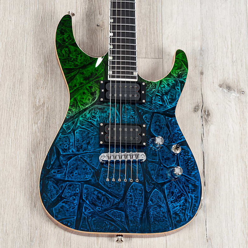 ESP USA Horizon-II Guitar, Seymour Duncan Sentient & Pegasus, Green Blue Marble