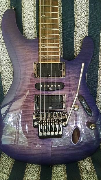 Ibanez S570dxqm Quilted Maple purple burst | Reverb