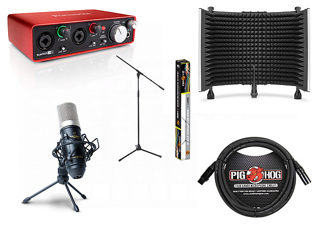 Focusrite Scarlett 2i2 G2 MKii / Marantz MPM-1000 Large Diaphragm Condenser  Mic / Marantz Professional Sound Shield | / Accenta MBST-1 Mic Stand /