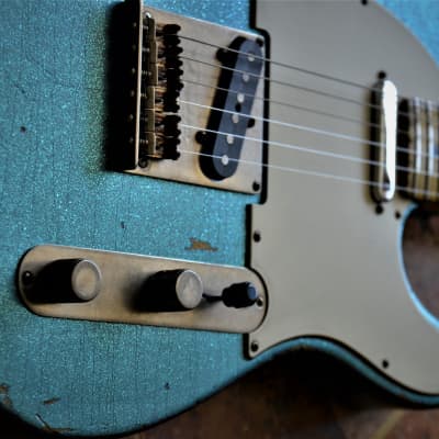 American Fender Custom Telecaster  Standard Relic Blue Sparkle image 5