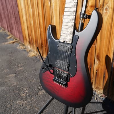 Schecter DIAMOND SERIES Miles Dimitri Baker SVSS-7 FR - Crimson Red Burst Satin Left Handed 7-String Electric Guitar (2023) image 5