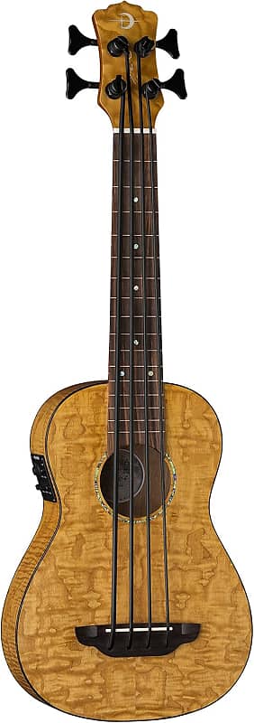 Luna Bari-Bass Ukulele with Preamp-Quilt Top, (UKE BBASS QA) image 1