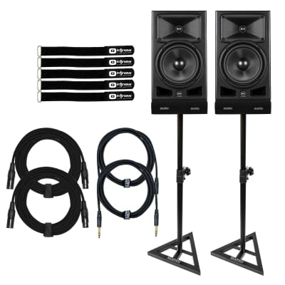 RCF Ayra Eight 8" Active 2-Way Studio Monitor Reference Speakers Pair w Stands image 1