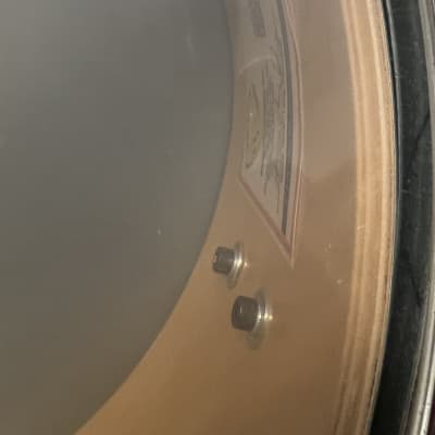 Lang Gladstone 6.5x14 snare drum. 3 way tuning, unique top hat and cane finish image 9