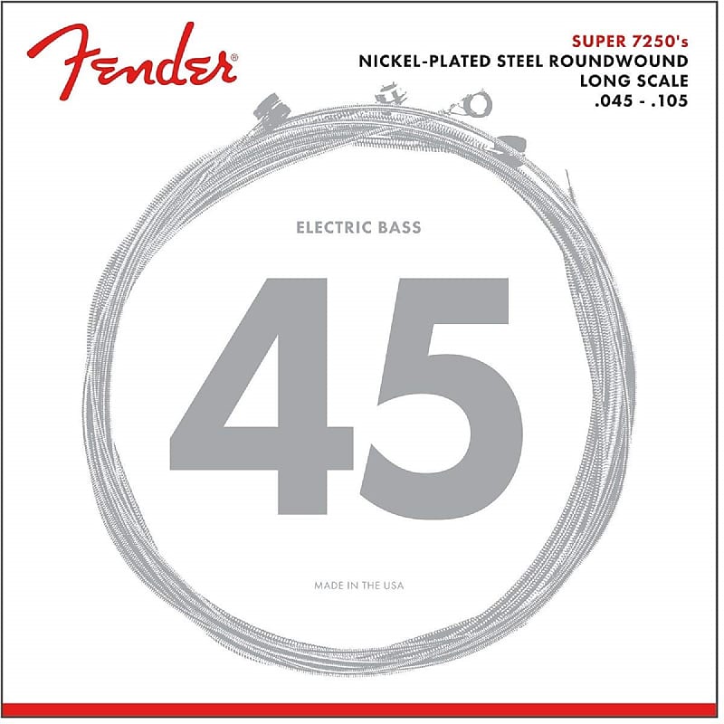 Fender 7250M Nickel Plated Steel Long Scale Bass Guitar Strings, Medium 45-105 image 1