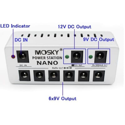 Mosky NANO POWER STATION Effects Power Supply  Mini 9-12V Options Fast U.S. SHIP! NEW image 4