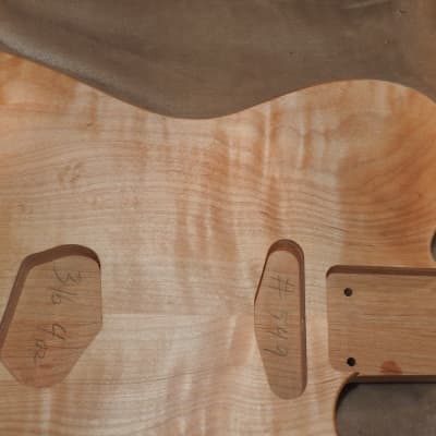 Unfinished Telecaster Body Book Matched Figured Flame Maple Top 2 Piece Alder Back Chambered Very Light 3lbs 4oz! image 21