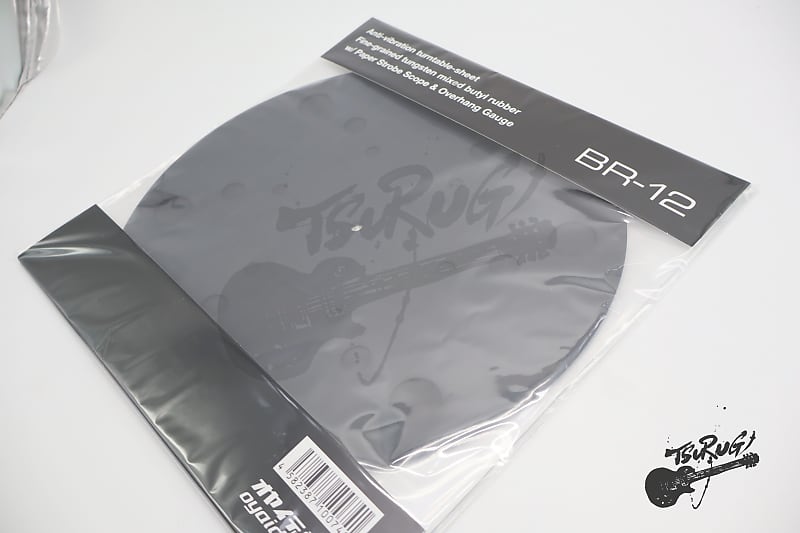 Oyaide BR-12 Turntable Sheet Tungsten Butyl Rubber w/Overhang Gauge Strobe Scope  			