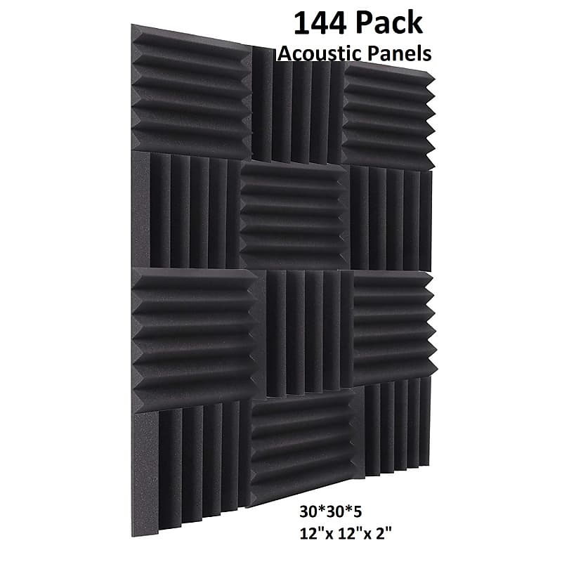 144 Pack Acoustic Panels Studio Foam Wedges 2" X 12" X 12" Sound-Proofing, Sound Absorption 144 PCS image 1