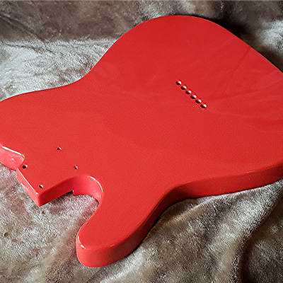 Beautiful Thin line body in Fiesta Red . Made to fit a Tele neck- 3.4 lbs. image 5
