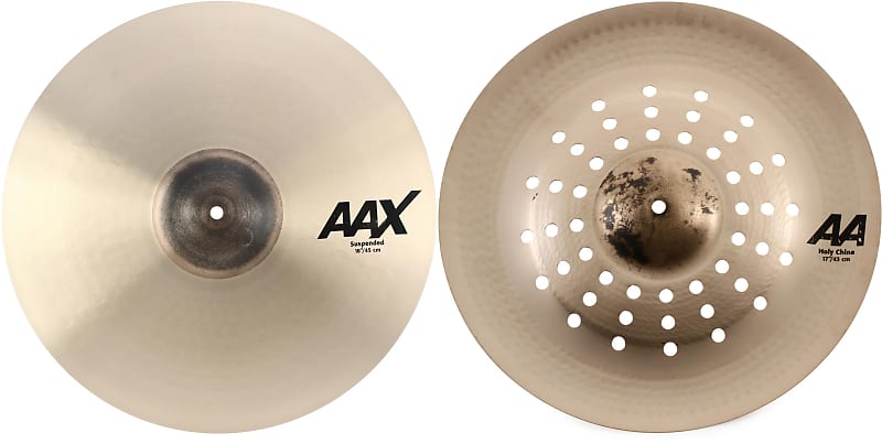 Sabian AAX Suspended Cymbal - 18-inch Bundle with Sabian 17 inch AA Holy  China Cymbal - Brilliant Finish