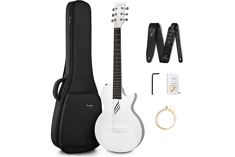 Enya NOVA GO White Acoustic Guitar "Moonlight" image 1