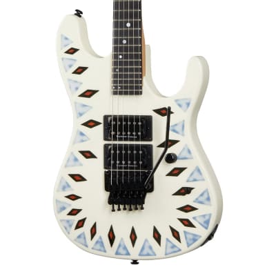 Kramer NightSwan Guitar in Vintage White with Aztec Marble Graphic for sale
