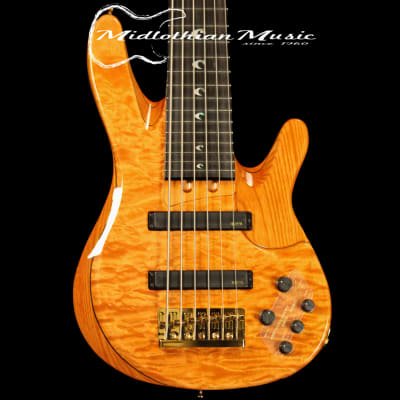 Yamaha John Patitucci TRB Signature Bass Guitar - Amber Gloss Finish - 6-String Bass image 2