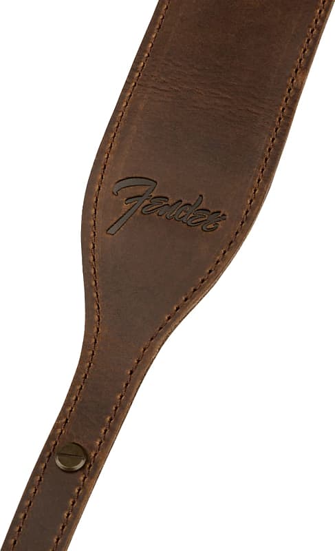 Fender Paramount Brown Leather Banjo Strap model # 0990614021- Padded  Shoulder