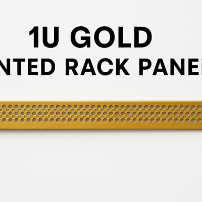 1U Gold Vented Steel Panel – 19” Rack Mount Faceplate – Perforated Vent image 1