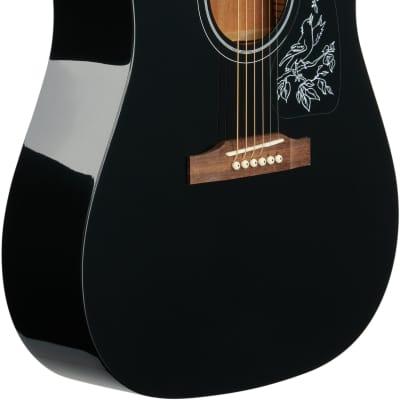Epiphone Starling Dreadnought Acoustic Guitar, Ebony image 3