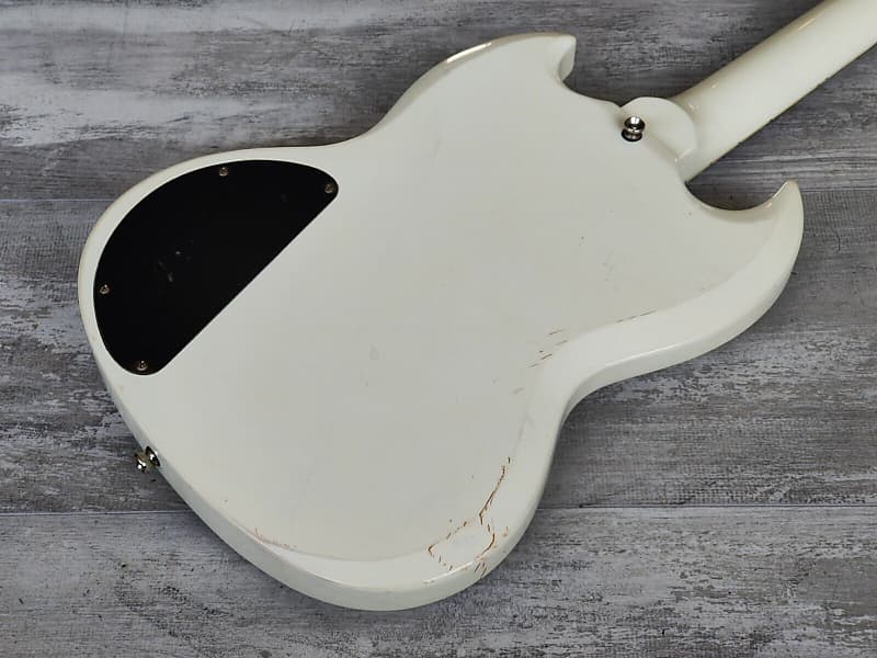 Blitz by Aria Pro II SG Double Cutaway (White) | Reverb