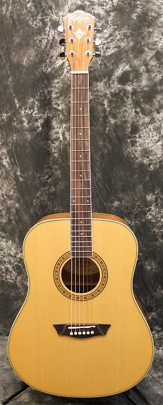 Washburn Harvest WD7S Natural Dreadnought Acoustic Electric Guitar image 1
