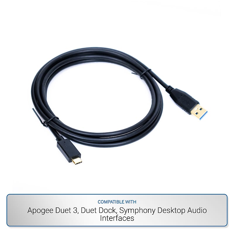 6ft USB-C to USB-A Cable compatible with Apogee Duet 3, Dock