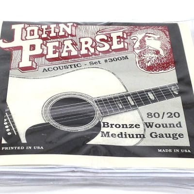 John Pearse Guitar Strings Acoustic  Medium #300M Bronze Wound for sale
