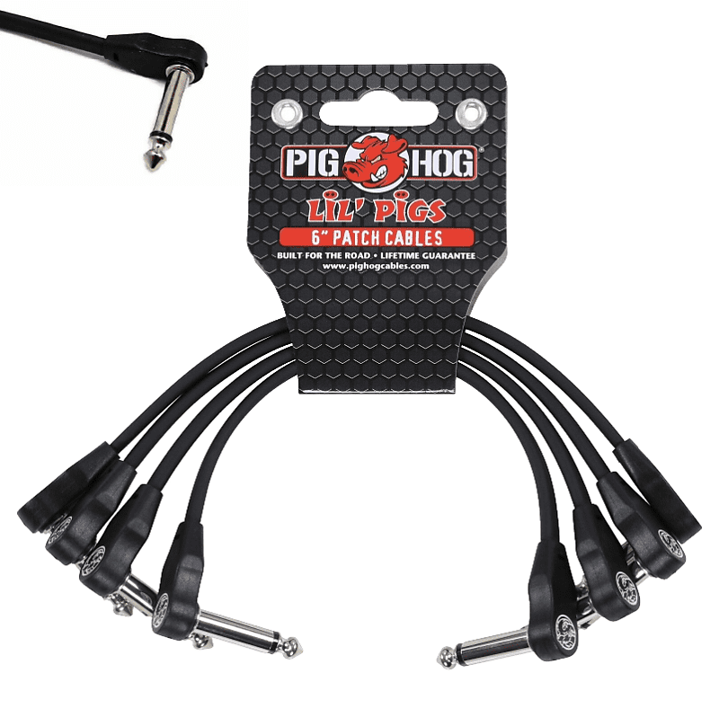 Pig Hog PHLSK6BK Lil' Pigs Low Profile Right-Angle 1/4 Pig Hog PHLSK6BK Lil' Pigs Low Profile Right-Angle 1/4