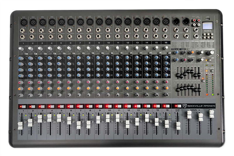 Rockville RPM1870 18-Channel 6000w Powered Mixer, USB, | Reverb