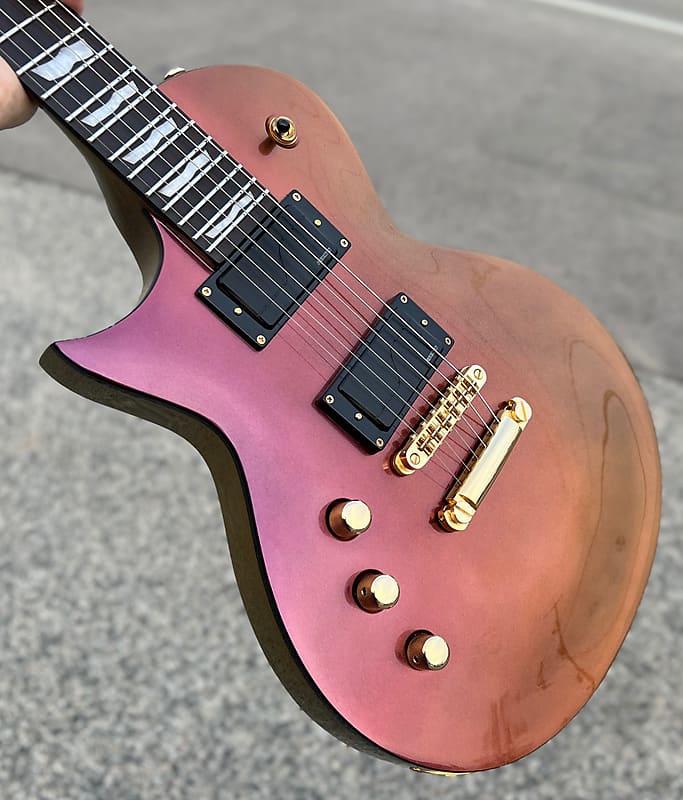 ESP LTD EC-1000 Deluxe LH Gold Andromeda Left-Handed w/ Gig Bag image 1