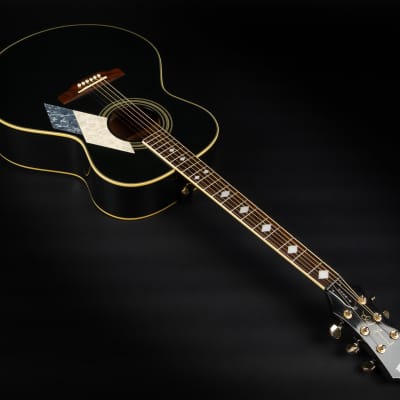 2000 Epiphone MIK SQ-180 Neil Diamond Signature Limited Edition - Metallic Black | Korea Custom Acoustic Guitar | Case image 8