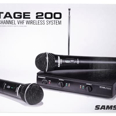 SAMSON Stage 200 Dual VHF Handheld Wireless Microphones Vocal Mics - C Band image 7