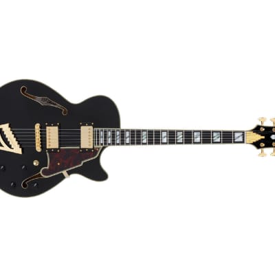 D'Angelico Excel SS Semi-hollowbody Electric Guitar - Solid Black w/ Stairstep Tailpiece  DAESSSBKGT image 17