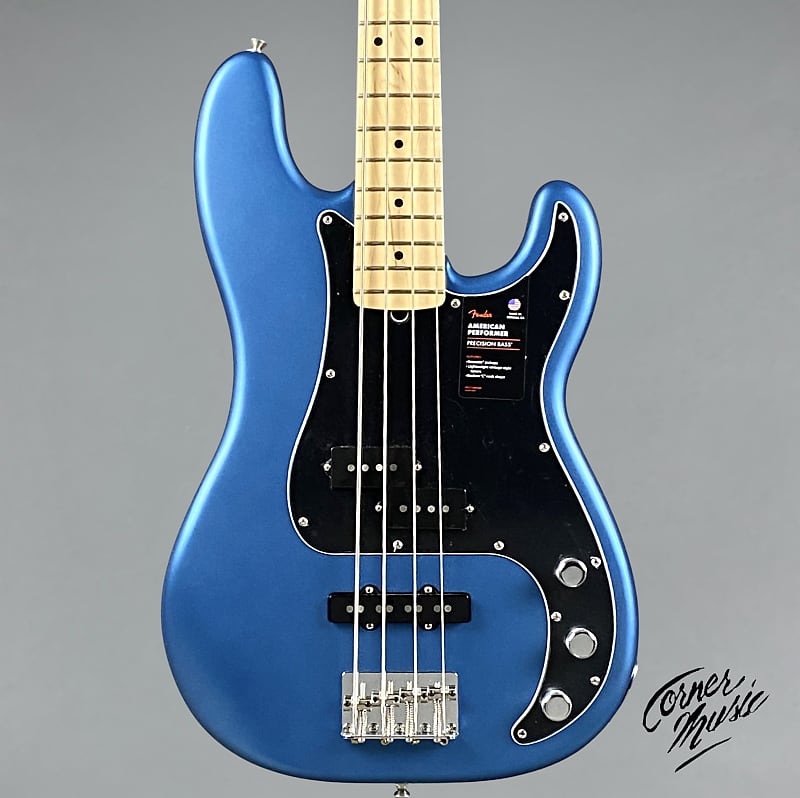 Fender American Performer Precision Bass  Satin Lake Placid Blue/Maple image 1
