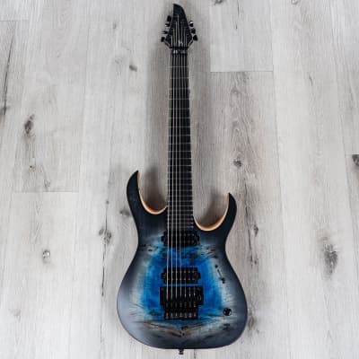 Mayones Duvell Elite Pro 7 Guitar, 7-String, Ebony, Galaxy Eye Blue Satine image 3