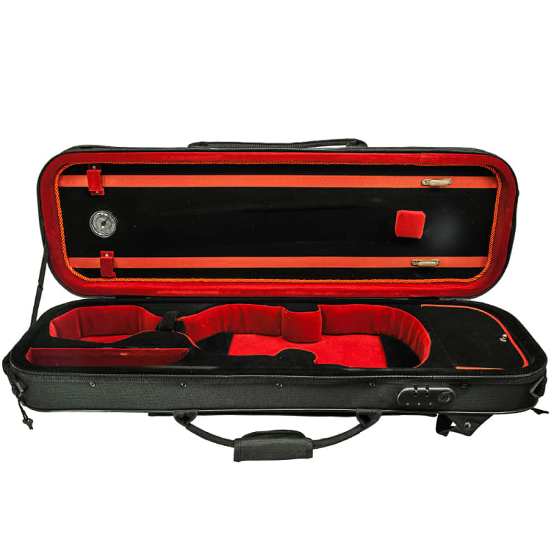 SKY Heavy Duty 4/4 Full Size Wooden Pro Double Violin Case Black