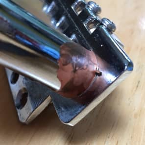 Vintage Solid-Copper Strat Style 6 Screw Synchronized Tremolo Bridge made by Tokai S.T.C. image 13