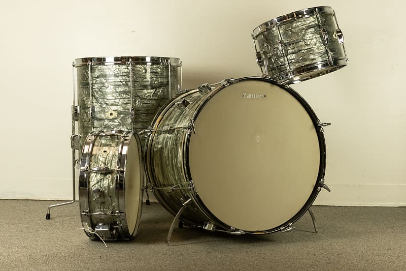 1960s Camco "Tuxedo" Sky Blue Pearl Drum Set image 1