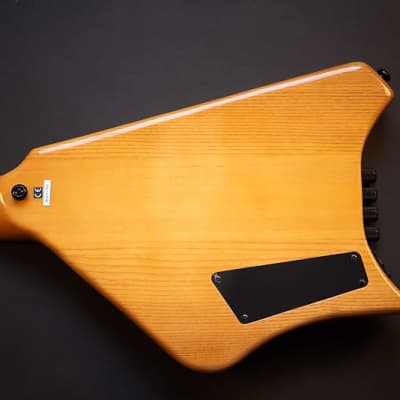 BootLegger Guitar Ace Headless Bass 4 String 7.8 Lbs With Honey Clear Stiletto Case &  Gig Bag image 8