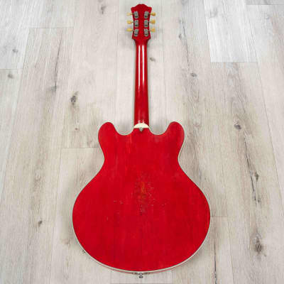 Eastman T64/v-T Hollowbody Guitar, Ebony Fretboard, Trapeze, Antique Red image 5