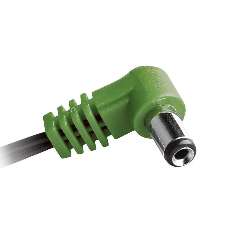 Cioks Flex 4050 50cm (20″) 5,5/2,5mm Center Positive Angled DC Green Plug image 1
