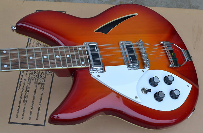 Indie 12 String Semi Acoustic Electric Guitar Sunburst Reverb