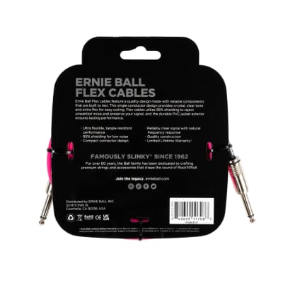 Ernie Ball Flex Instrument Cable 10ft - Pink image 2
