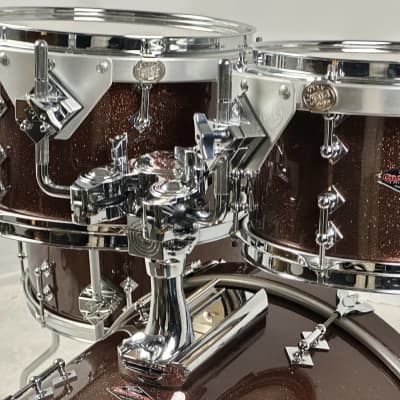 Craviotto 20/10/12/14" VIDEO Solid Maple Drum Set - 2016 Copper Sparkle Lacquer image 6